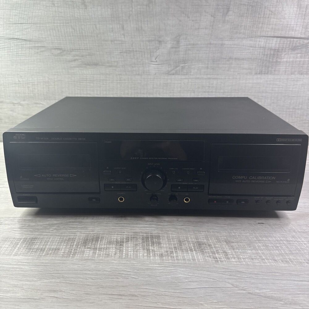 JVC TD-W354BK Double Cassette Tape Deck Recorder Player Tested & Working